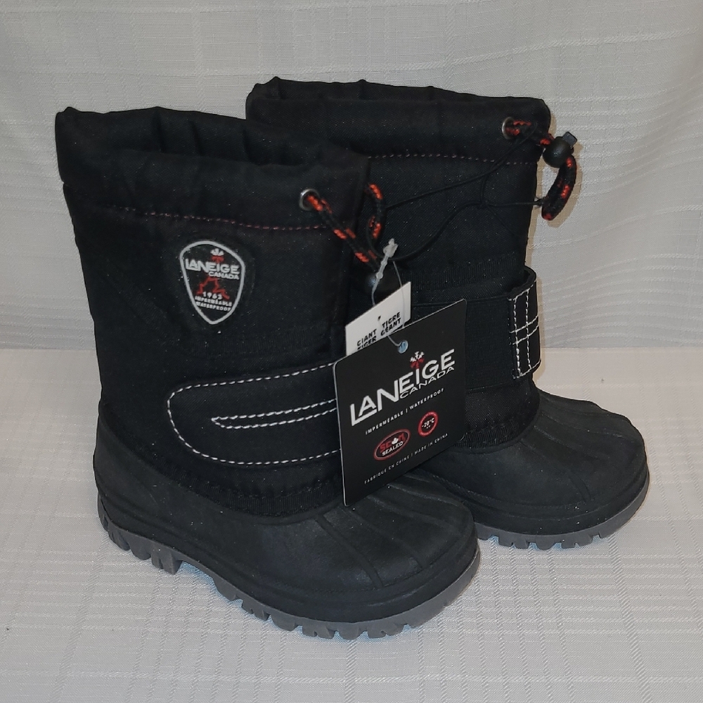 Laneige Canada Black Toddler Kids Waterproof Winter Snow Boots Size 7 Spring NWT